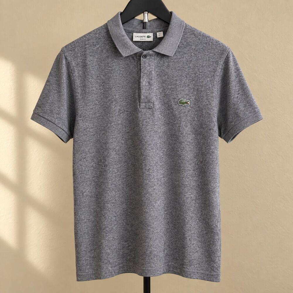 Lacoste Gray Slim Fit Polo Shirt Men’s Large